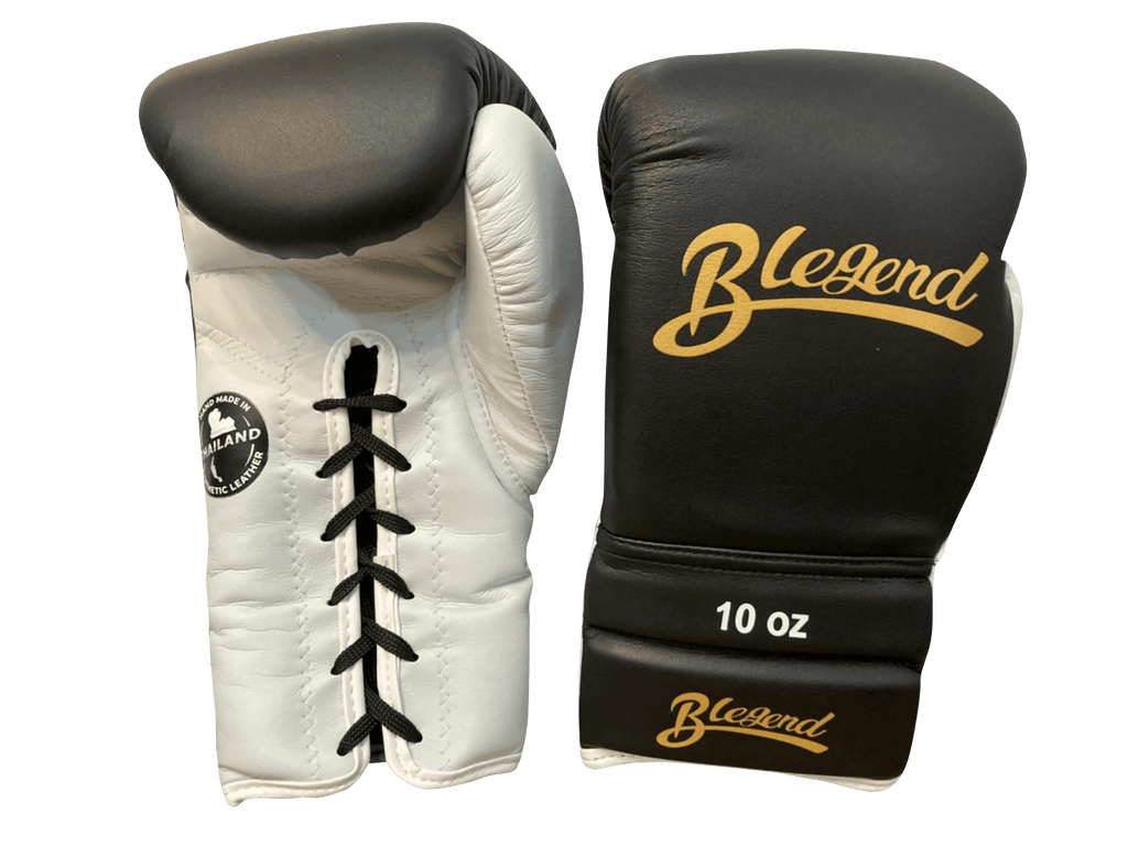 Blegend Boxing Gloves BGLLP Lace Up Black White Blegend