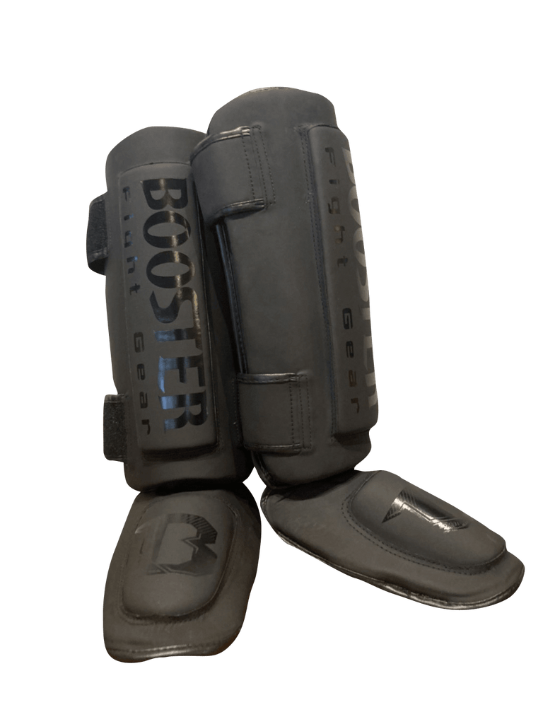 Booster Shinguards THAI STRIKER Black Matt - SUPER EXPORT SHOP