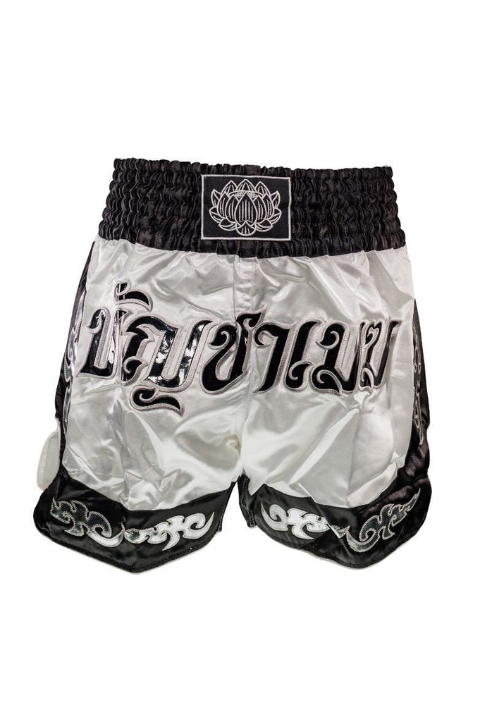 Buakaw Shorts BFG3-1 WHITE BLACK - SUPER EXPORT SHOP