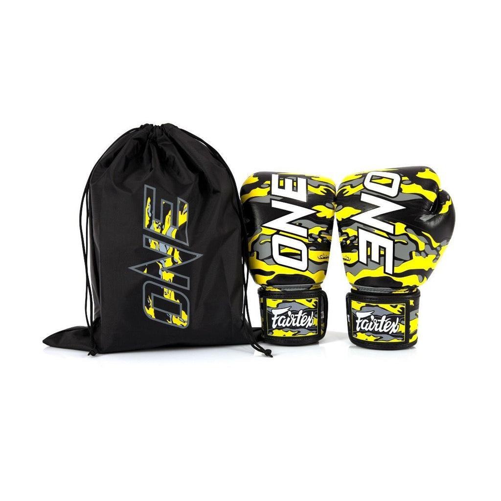 Fairtex Boxing Gloves BGV-Premium ONE CHAMPION Camouflage Yellow - SUPER EXPORT SHOP