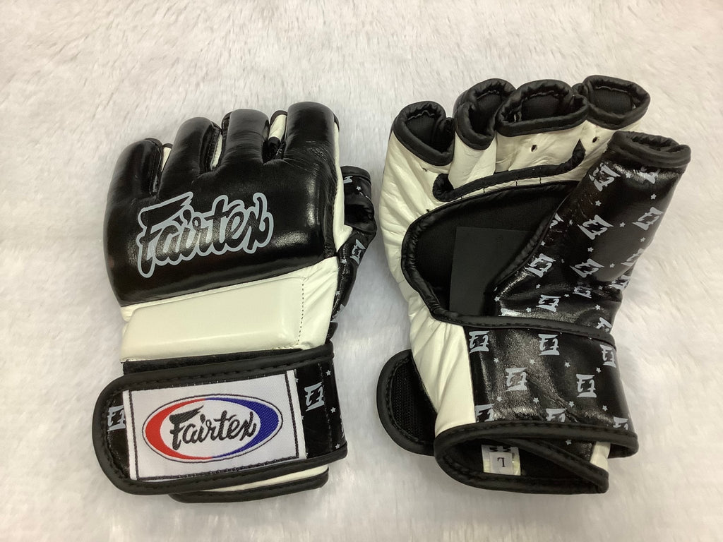 Fairtex Boxing Gloves MMA FGV17 Split Knuckles Black White - SUPER EXPORT SHOP