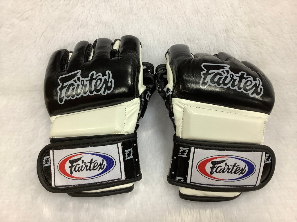 Fairtex Boxing Gloves MMA FGV17 Split Knuckles Black White - SUPER EXPORT SHOP