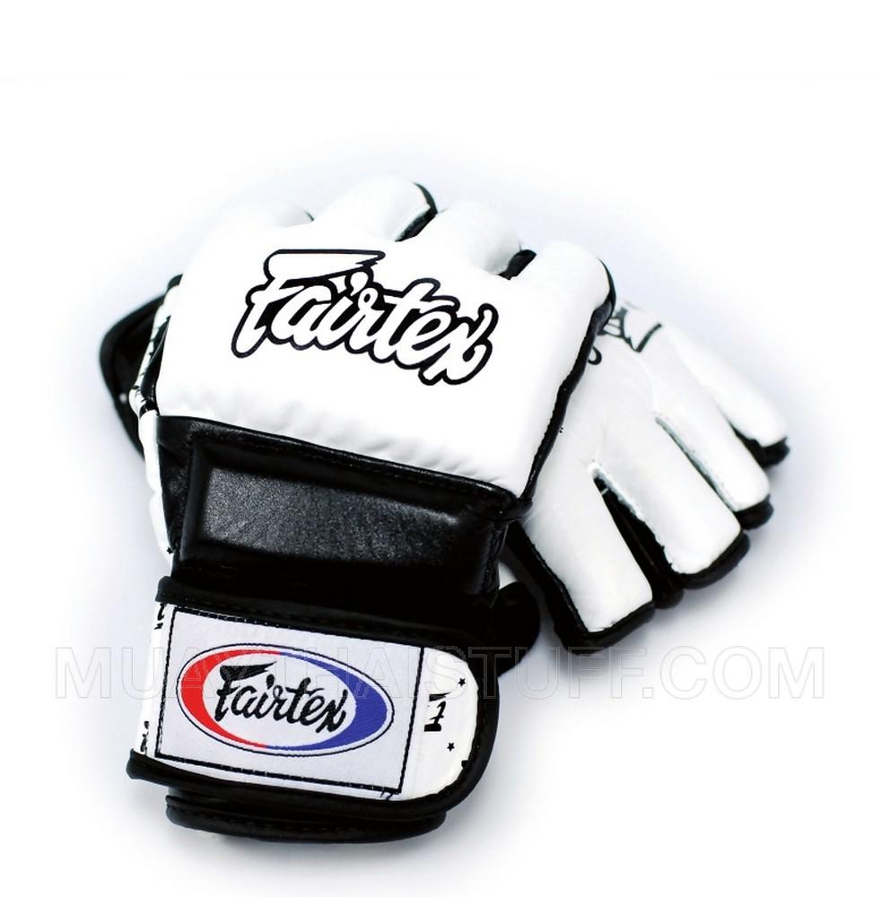 Fairtex Boxing Gloves MMA FGV17 White/Black Training Gloves-Split Knuckles - SUPER EXPORT SHOP