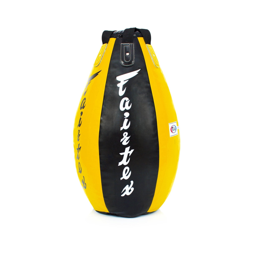 Fairtex Heavy Bag Sandbag HB15Super Tear Drop Heavy Bag Yellow Black Fairtex