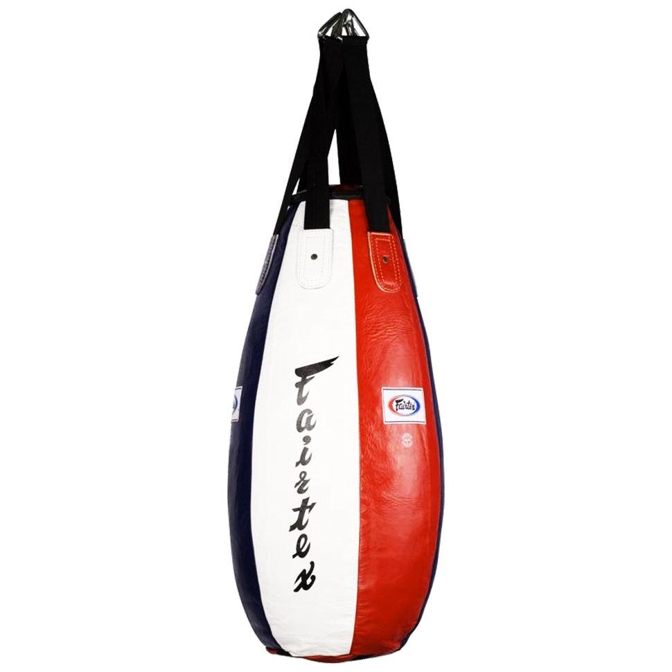 Fairtex Heavy Bag Sandbag HB4 TEAR DROP HEAVY BAG Blue Red White Full Leather - SUPER EXPORT SHOP