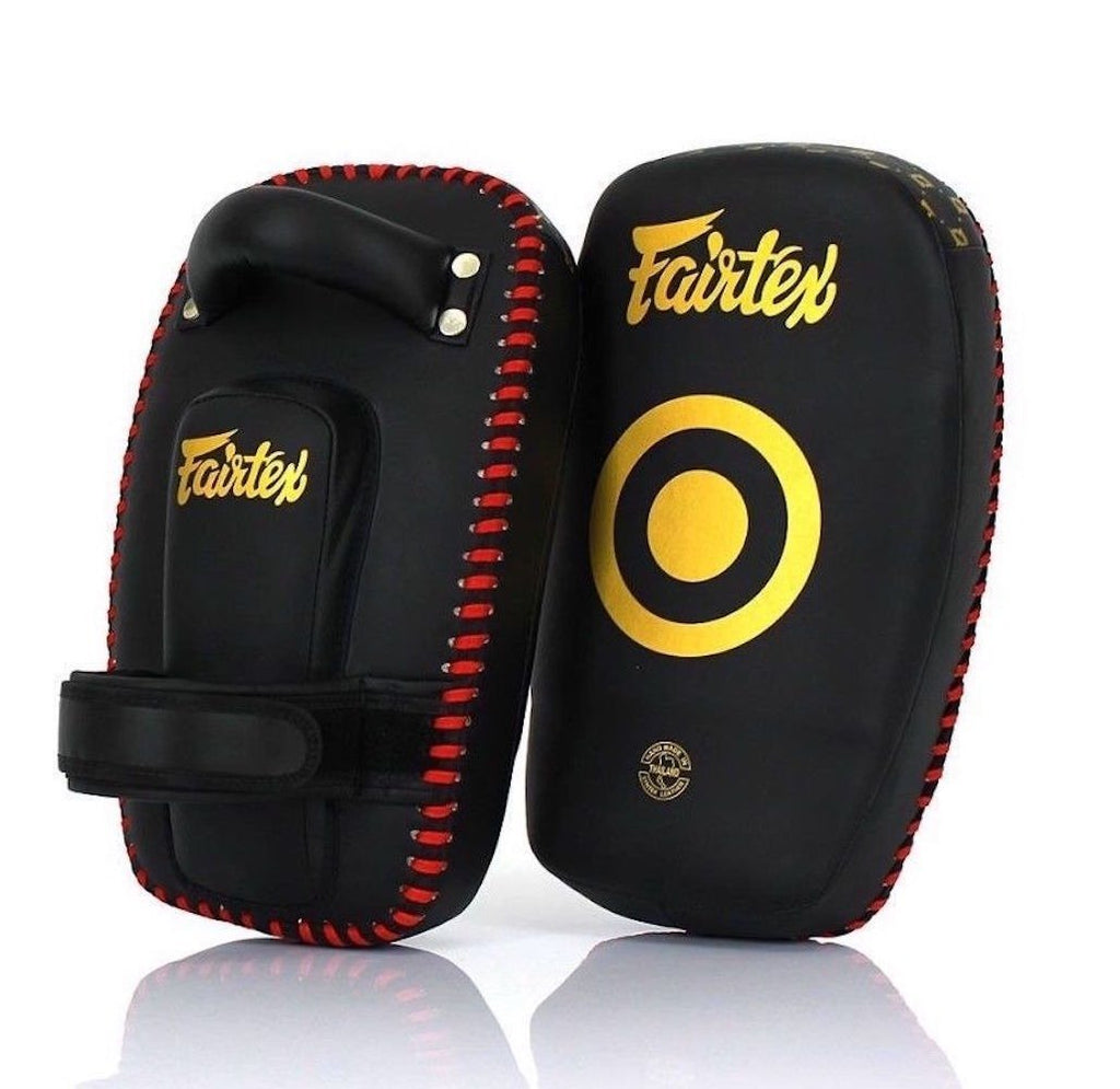 Fairtex Kicking Pads Small KPLC6  Black/ Gold Fairtex