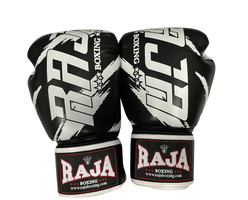 Raja Boxing Gloves BGL Letters Black White - SUPER EXPORT SHOP