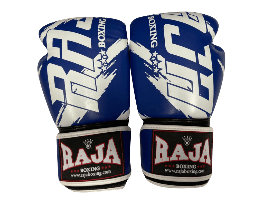 Raja Boxing Gloves BGL Letters Blue White - SUPER EXPORT SHOP