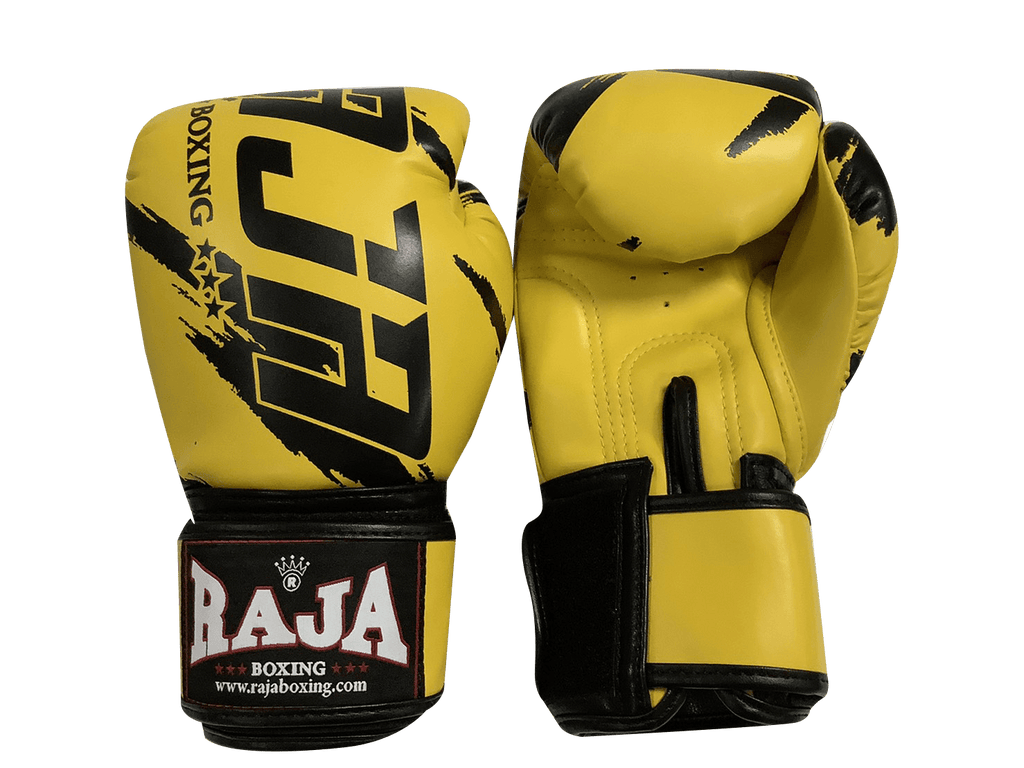 Raja Boxing Gloves BGL Letters Yl Black - SUPER EXPORT SHOP