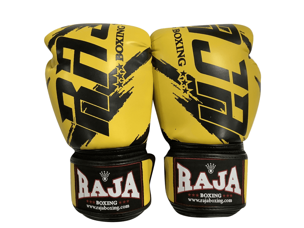 Raja Boxing Gloves BGL Letters Yl Black - SUPER EXPORT SHOP