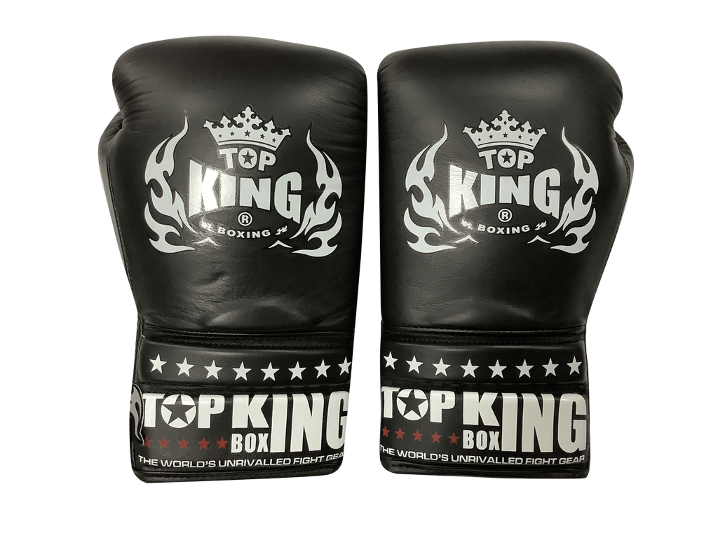 Top King Boxing Gloves Lace Up TKBGSC Black - SUPER EXPORT SHOP