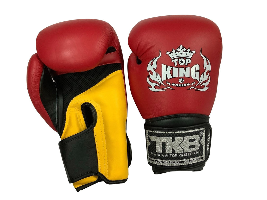 Top King Boxing Gloves "Super" AIR TKBGSA RED BLACK YELLOW - SUPER EXPORT SHOP