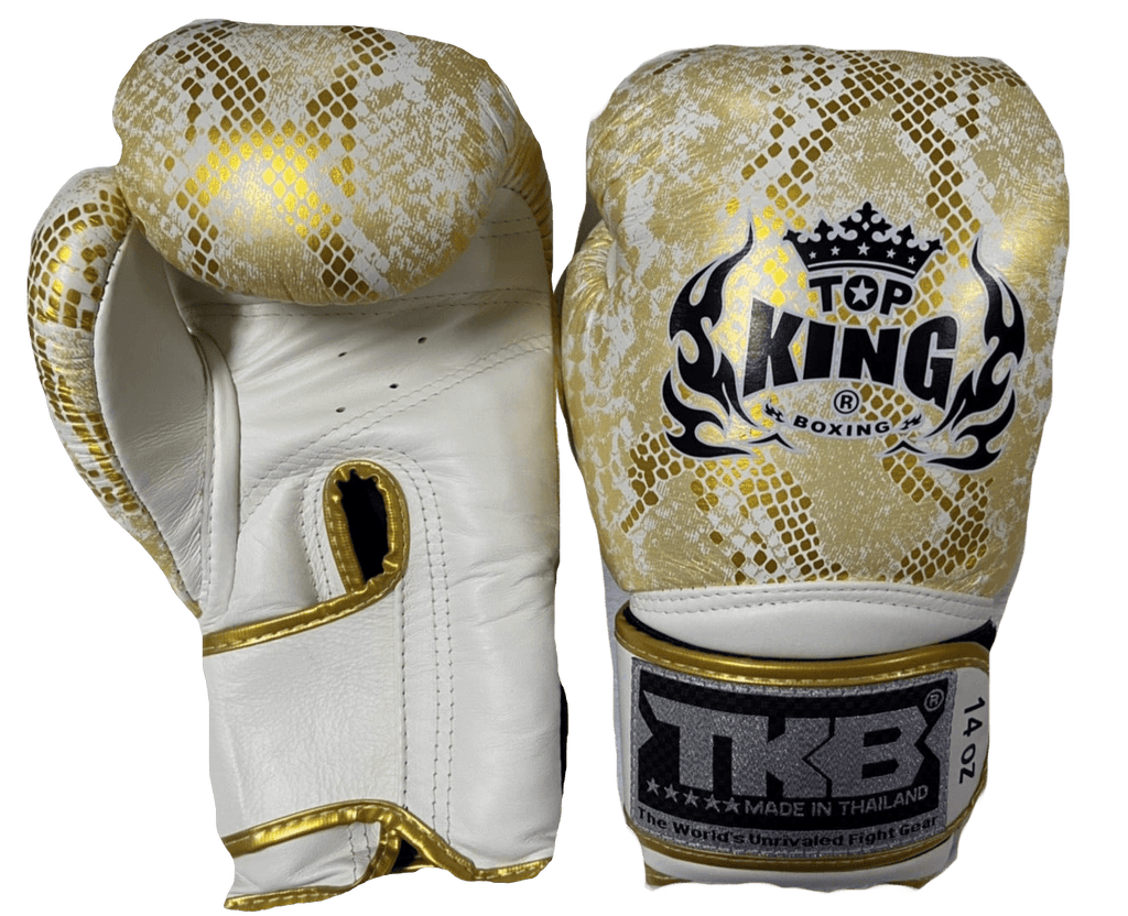 Top King Boxing Gloves "Super Snake" TKBGSS-02 White(Gold) No Air - SUPER EXPORT SHOP