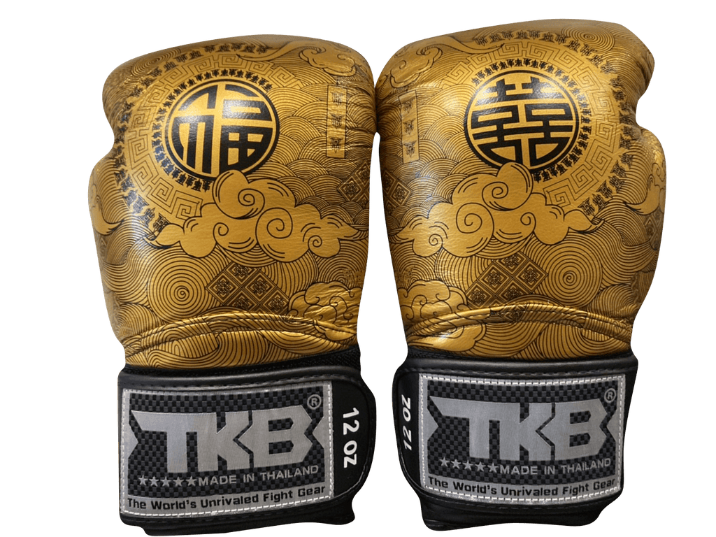 Top King Boxing Gloves TKBGCT-CN01 Black with "FOOK" & "DOUBLE HAPPINESS" Top King