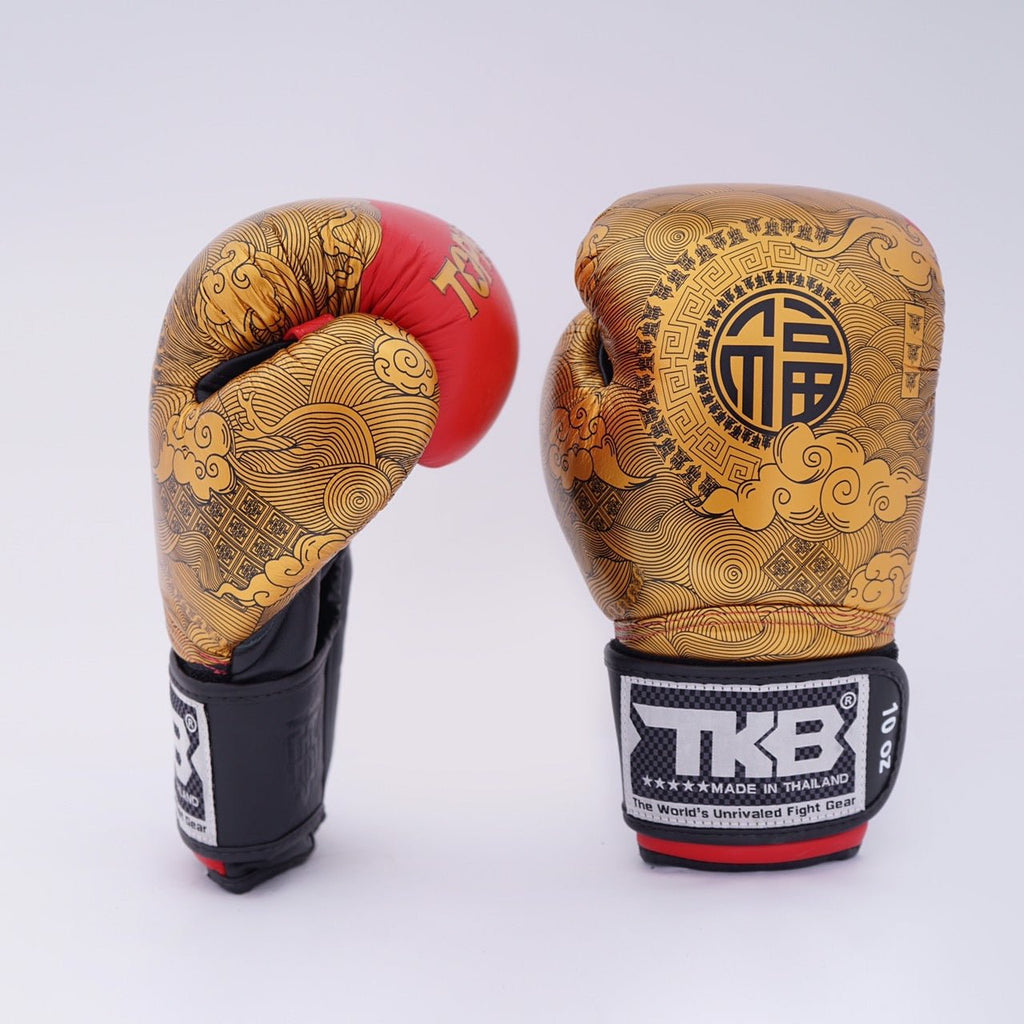 Top King Boxing Gloves TKBGCT-CN01 Red with 'FOOK' & "DOUBLE HAPPINESS" Top King