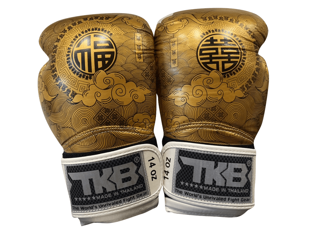 Top King Boxing Gloves TKBGCT-CN01 White with "FOOK" & "DOUBLE HAPPINESS" - SUPER EXPORT SHOP