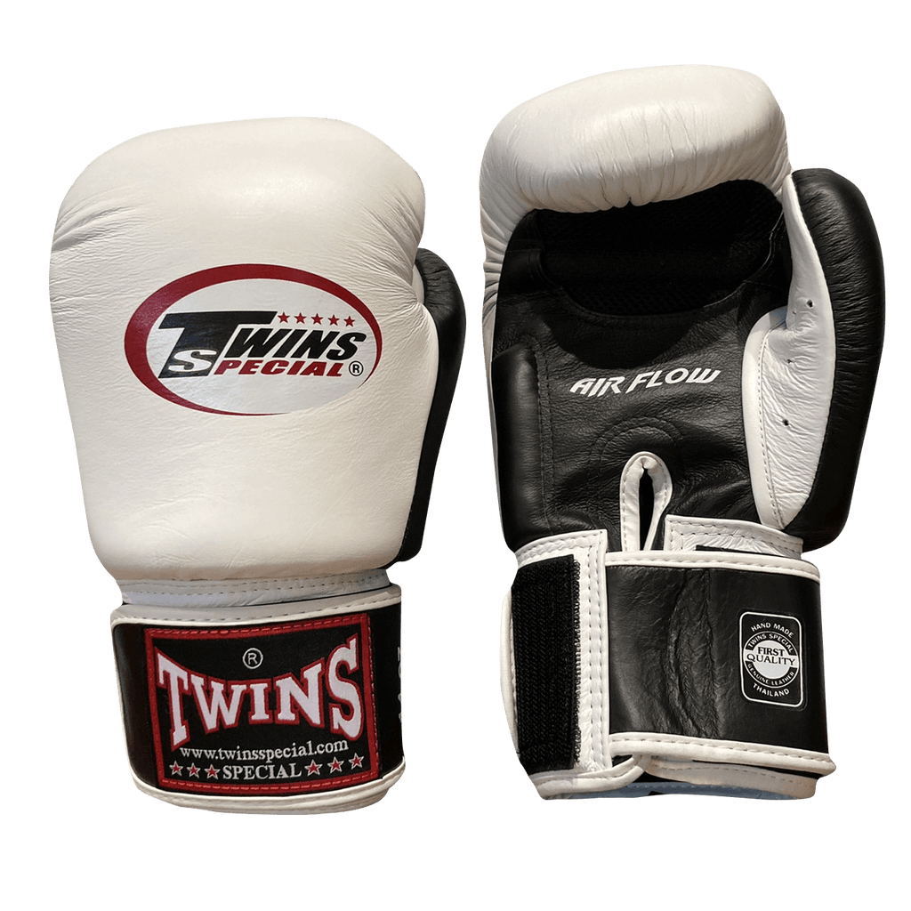 Twins Special Boxing Gloves BGVLA-2T Bk/Wh/Bk White Front - SUPER EXPORT SHOP