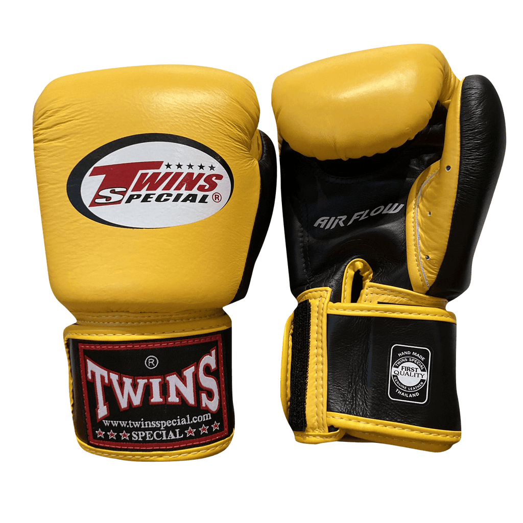 Twins Special Boxing Gloves BGVLA-2T Bk/Ye/Bk Yellow Front - SUPER EXPORT SHOP