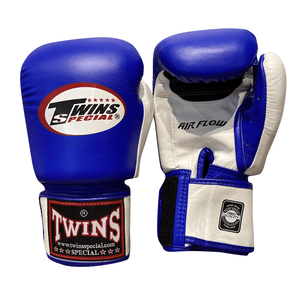 Twins Special Boxing Gloves BGVLA-2T Wh/Bu/Bk Blue Front - SUPER EXPORT SHOP