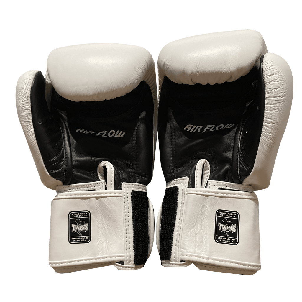 Twins Special Boxing Gloves BGVLA2 Black White Black WHITE FRONT - SUPER EXPORT SHOP