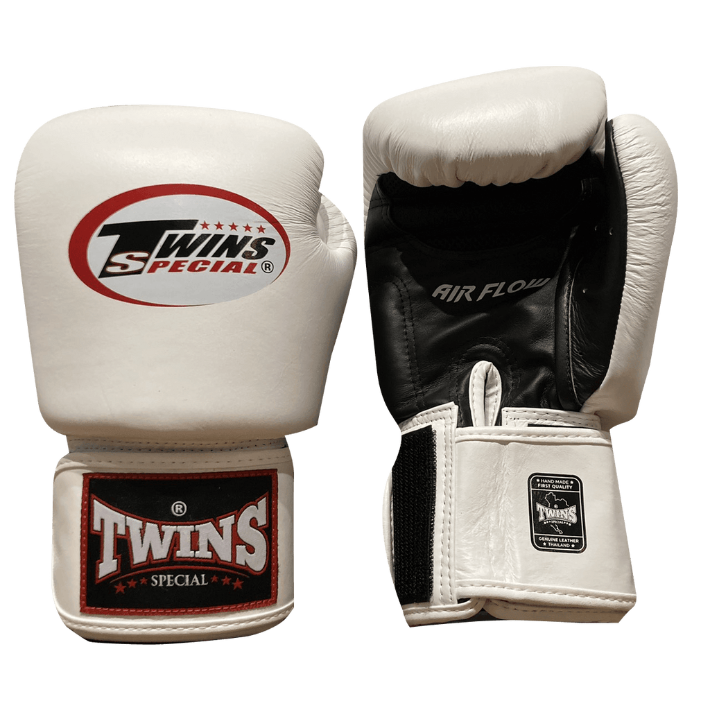 Twins Special Boxing Gloves BGVLA2 Black White Black WHITE FRONT - SUPER EXPORT SHOP