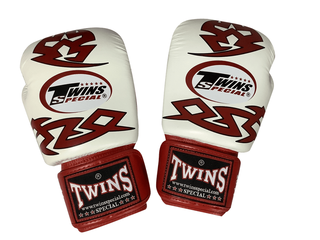 Twins Special Boxing Gloves FBGVL3-28 White/Red - SUPER EXPORT SHOP