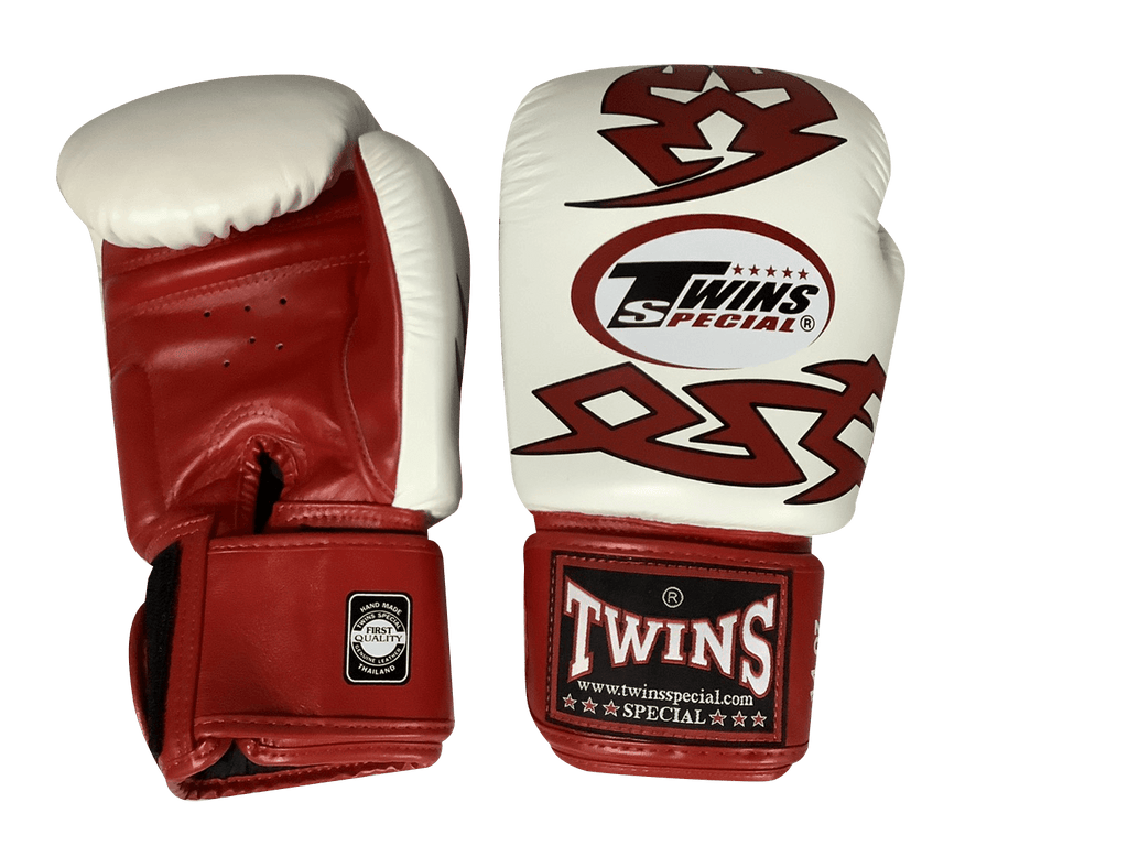 Twins Special Boxing Gloves FBGVL3-28 White/Red - SUPER EXPORT SHOP