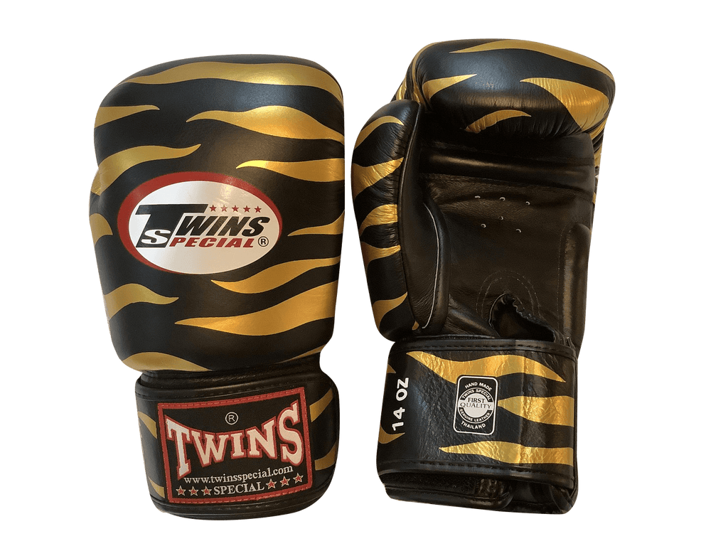 Twins Special BOXING GLOVES FBGVL3-2G ZEBRA BLACK/GOLD - SUPER EXPORT SHOP