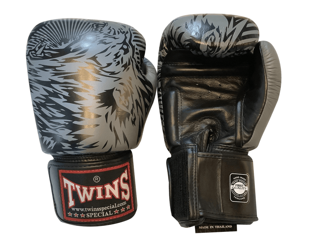 Twins Special Boxing Gloves FBGVL3-50 Grey/Black - SUPER EXPORT SHOP