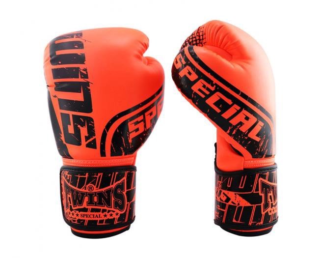 Twins Special Boxing Gloves FBGVS12-TW7 Black Orange - SUPER EXPORT SHOP